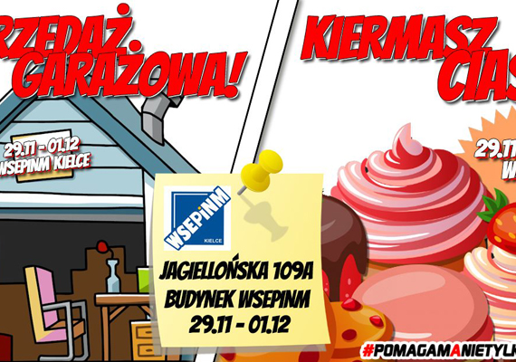 29.11.2019 - 01.12.2019 - Kiermasz i wyprzedaż garażowa dla Adasia w WSEPiNM Kielce